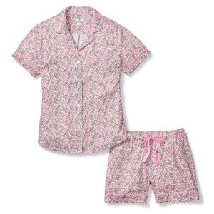Petite Plume Women's Twill Pajama Short Sleeve Short Set in Fleurs de Rose